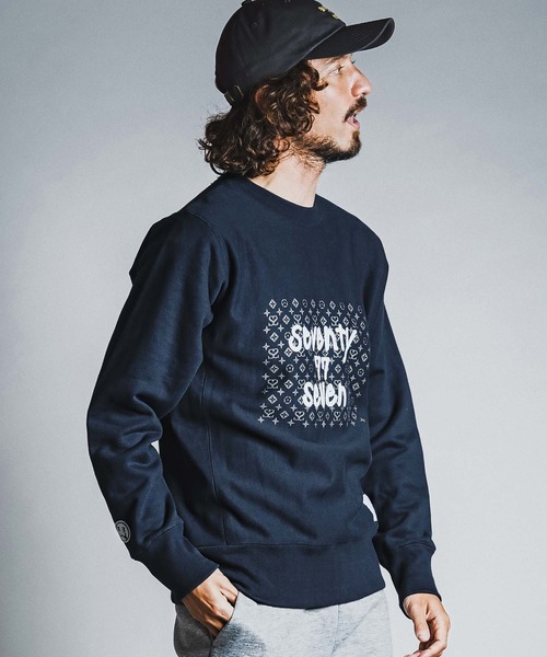 seventy seven(セブンティセブン)の「msw1913- heavy oz brushed lining trainer (monogram) スウェット(7726W240)(スウェット・メンズ・ブラック/ネイビー/オフホワイト・S/M/L/XL)」の13枚目の写真