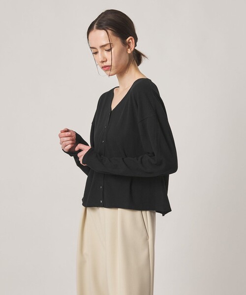 Steven Alan(スティーブンアラン)の「<Steven Alan>コットン Vネック カーディガン(カーディガン/ボレロ・レディース・ブラック/オフホワイト・FREE)」の3枚目の写真