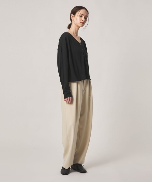 Steven Alan(スティーブンアラン)の「<Steven Alan>コットン Vネック カーディガン(カーディガン/ボレロ・レディース・ブラック/オフホワイト・FREE)」の4枚目の写真