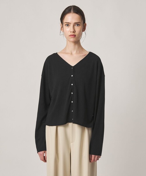 Steven Alan(スティーブンアラン)の「<Steven Alan>コットン Vネック カーディガン(カーディガン/ボレロ・レディース・ブラック/オフホワイト・FREE)」の6枚目の写真