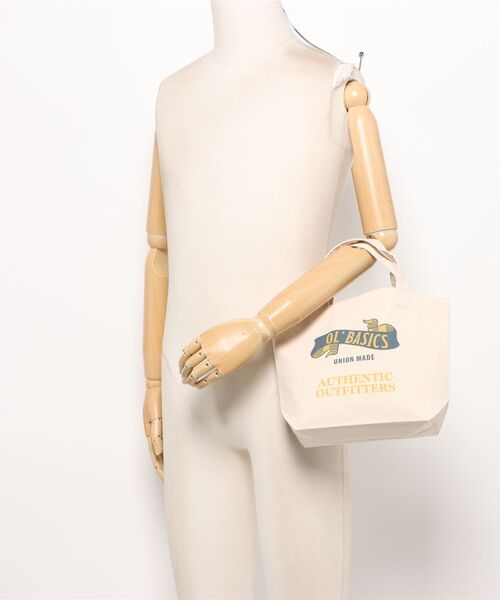 Ol' Basics(オールベーシックス)の「Ol' Basics(オール・ベーシックス) トートバッグ キャンバス リボンイラスト ロゴ プリント 鞄 BAG アメカジ メンズ レディース ユニセックス Sサイズ(トートバッグ・レディース・ベージュ系1/ベージュ系2・FREE)」の7枚目の写真
