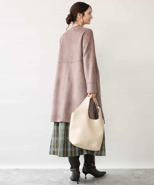 MK MICHEL KLEIN（エムケーミッシェルクラン）の「[洗える]チェック柄タフタスカート（スカート・レディース・ネイビー/カーキ・38）」の8枚目の写真