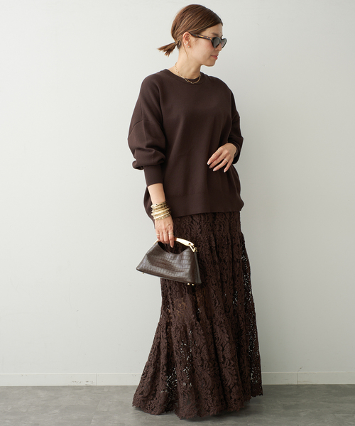 Deuxieme Classe(ドゥーズィエムクラス)の「*追加 Lace Tiered スカート(スカート・レディース・ブラック/ブラウン・38/36)」の4枚目の写真
