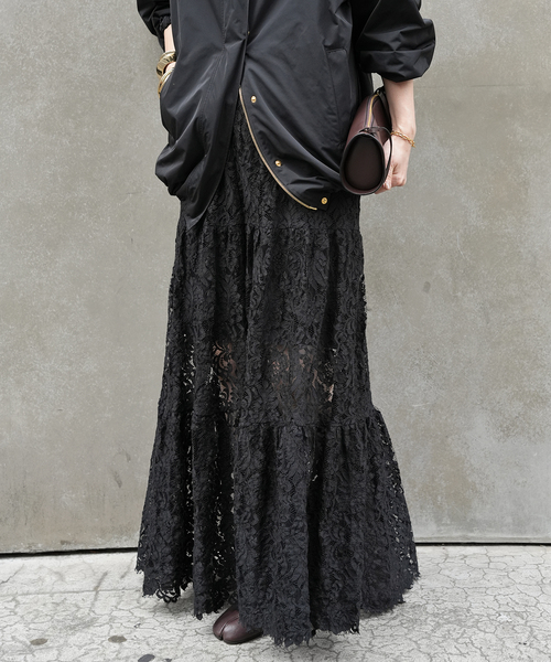 Deuxieme Classe(ドゥーズィエムクラス)の「*追加 Lace Tiered スカート(スカート・レディース・ブラック/ブラウン・38/36)」の11枚目の写真