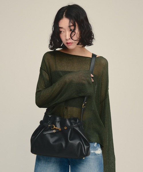 eL（エル）の「【eL】Wrap Bag/1063215（ショルダーバッグ・レディース・ブラック/ボルドー・FREE）」の6枚目の写真