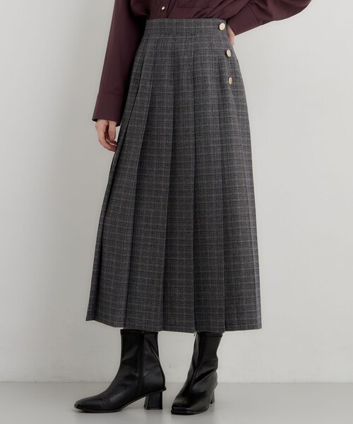 THE SHOP TK (ザ ショップ ティーケー )の「クラシックな雰囲気に チェックプリーツスカート(スカート・レディース・グレー系1/ベージュ系1・11/12)」の1枚目の写真
