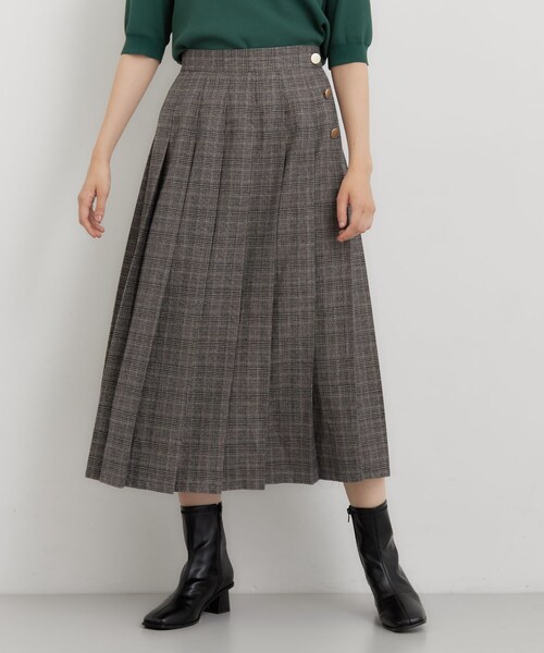 THE SHOP TK (ザ ショップ ティーケー )の「クラシックな雰囲気に チェックプリーツスカート(スカート・レディース・グレー系1/ベージュ系1・11/12)」の7枚目の写真