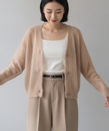 シャギーニット Vネックカーディガン