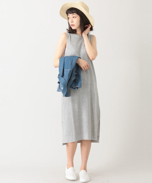 E hyphen world gallery(イーハイフンワールドギャラリー)の「NS 片畦Iラインワンピース(ワンピース・レディース・LT.Gray/ベージュ/ブラック・FREE)」の12枚目の写真