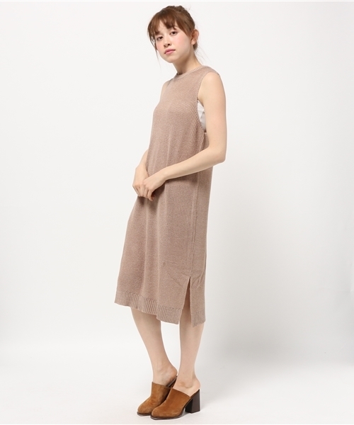 E hyphen world gallery(イーハイフンワールドギャラリー)の「NS 片畦Iラインワンピース(ワンピース・レディース・LT.Gray/ベージュ/ブラック・FREE)」の2枚目の写真