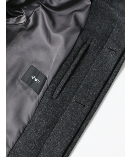 ADHOC(アドホック)の「男女共用セミオーバーバルマカンコート (CH-GREY) (HBAHC90)(チェスターコート・レディース・その他・FREE)」の5枚目の写真