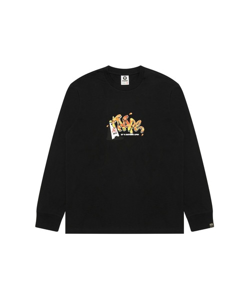 AAPE BY A BATHING APE(エーエイプバイアベイシングエイプ)の「AAPER "Fall Warning" LONG SLEEVE TEE(Tシャツ/カットソー・メンズ・ブラック・XX-LARGE/X-LARGE/SMALL/MEDIUM/LARGE)」の1枚目の写真