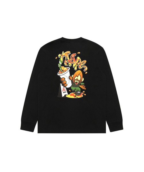 AAPE BY A BATHING APE(エーエイプバイアベイシングエイプ)の「AAPER "Fall Warning" LONG SLEEVE TEE(Tシャツ/カットソー・メンズ・ブラック・XX-LARGE/X-LARGE/SMALL/MEDIUM/LARGE)」の2枚目の写真