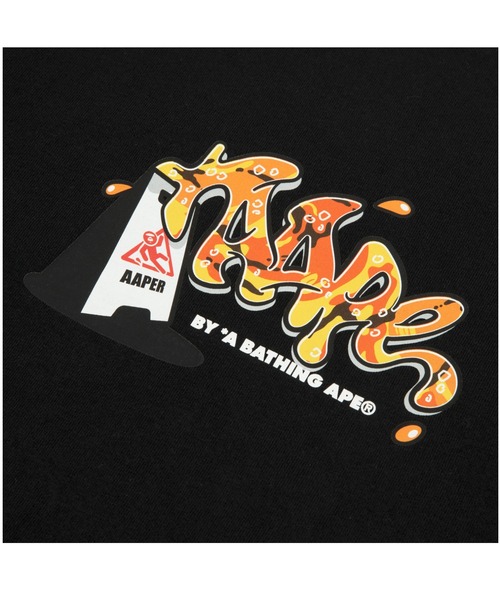 AAPE BY A BATHING APE(エーエイプバイアベイシングエイプ)の「AAPER "Fall Warning" LONG SLEEVE TEE(Tシャツ/カットソー・メンズ・ブラック・XX-LARGE/X-LARGE/SMALL/MEDIUM/LARGE)」の3枚目の写真