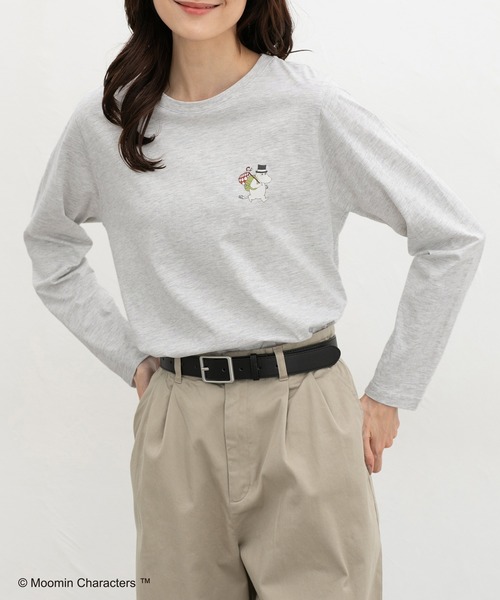 Honeys(ハニーズ)の「ムーミン/長袖Tシャツ(Tシャツ/カットソー・レディース・ブラウン系その他2/オートミール/ブラック/ベージュ系その他2/ピンク系その他2/レンガ・L/LL/M/S)」の4枚目の写真