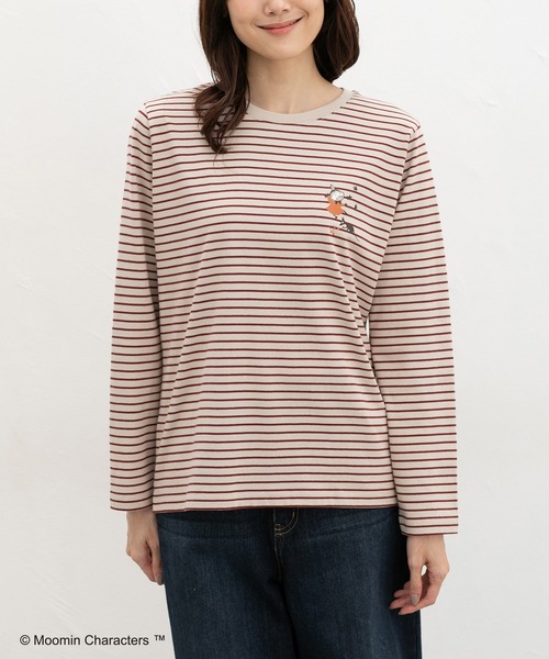 Honeys(ハニーズ)の「ムーミン/長袖Tシャツ(Tシャツ/カットソー・レディース・ブラウン系その他2/オートミール/ブラック/ベージュ系その他2/ピンク系その他2/レンガ・L/LL/M/S)」の10枚目の写真