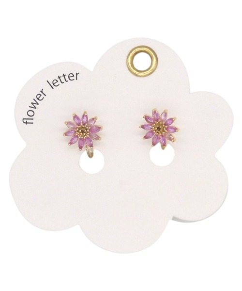 Zoule(ゾーラ)の「Zoule ゾーラ:FLOWER LETTER SERIES jewel flower letter12 花言葉 ガーベラ イヤリング(イヤリング・レディース・ピンク・FREE)」の3枚目の写真