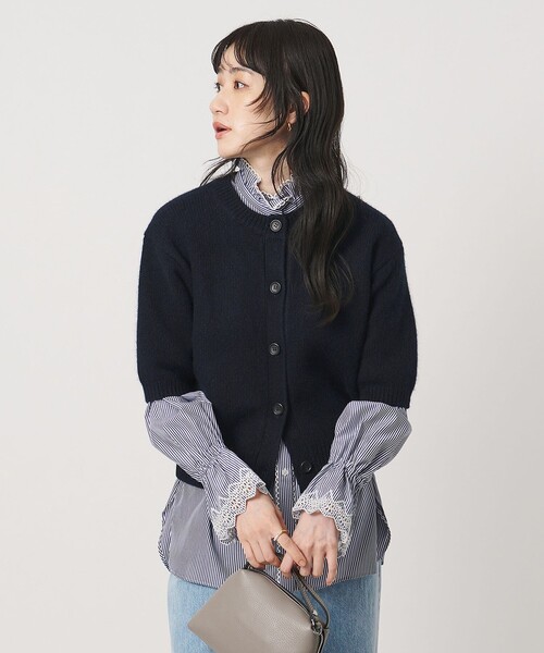 UNITED ARROWS(ユナイテッドアローズ)の「CA/W ハーフスリーブ カーディガン(カーディガン/ボレロ・レディース・グレー系/ネイビー/レッド・FREE)」の1枚目の写真
