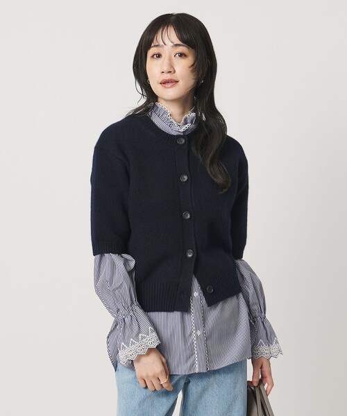 UNITED ARROWS(ユナイテッドアローズ)の「CA/W ハーフスリーブ カーディガン(カーディガン/ボレロ・レディース・グレー系/ネイビー/レッド・FREE)」の9枚目の写真