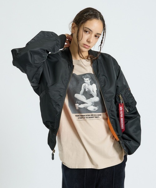 Alpha Industries(アルファインダストリーズ)の「【Alpha Industries(アルファ インダストリーズ)】L-2B RELAXED FIT FLIGHT JACKET / フライトジャケット / ユニセックス(ブルゾン・メンズ・ブラック/グレー系その他・M/L/XL)」の2枚目の写真