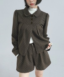 by muni:r（バイ ムニール）の「【セットアップ】ドットカラーブラウス＆ショートパンツ/2026 AW COLLECTION（セットアップ）」