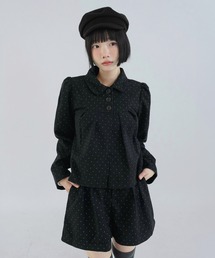 by muni:r（バイ ムニール）の「【セットアップ】ドットカラーブラウス＆ショートパンツ/2026 AW COLLECTION（セットアップ）」
