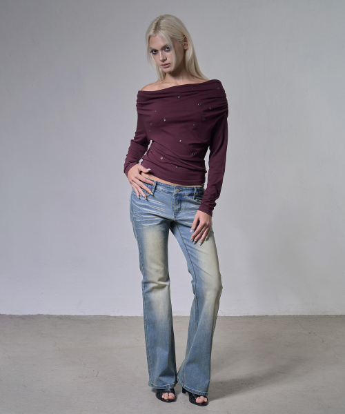 FANCY CLUB(ファンシークラブ)の「アイレットカウルワンショルダートップ (プラム) F26ZB520(Tシャツ/カットソー・レディース・その他・FREE)」の6枚目の写真