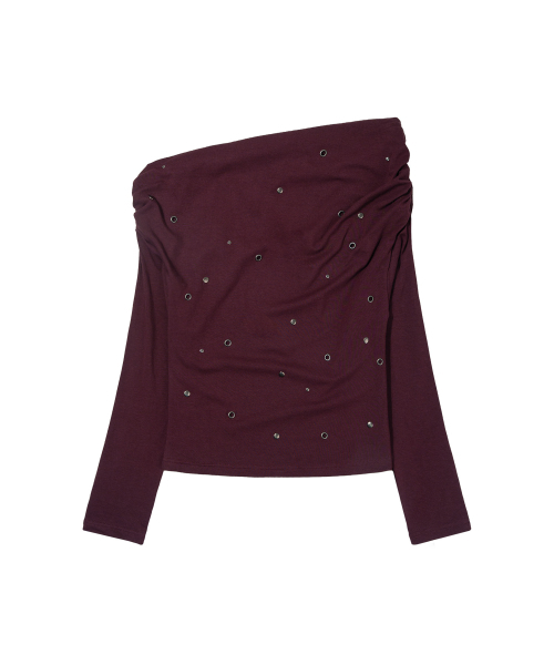 FANCY CLUB(ファンシークラブ)の「アイレットカウルワンショルダートップ (プラム) F26ZB520(Tシャツ/カットソー・レディース・その他・FREE)」の7枚目の写真