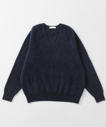 FUR WOOL V-NECK KNIT