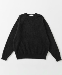 FUR WOOL V-NECK KNIT