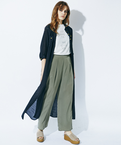 E hyphen world gallery(イーハイフンワールドギャラリー)の「デシンワイドパンツ(その他パンツ・レディース・ピンク/ブラック/カーキ・FREE)」の2枚目の写真