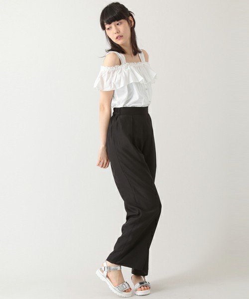 E hyphen world gallery(イーハイフンワールドギャラリー)の「デシンワイドパンツ(その他パンツ・レディース・ピンク/ブラック/カーキ・FREE)」の1枚目の写真