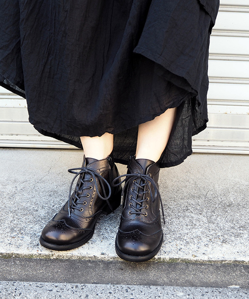 あしながおじさん（アシナガオジサン）の「〈あしながおじさん〉　レースアップブーツ（ブーツ・レディース・ブラック/ライトブラウン/ダークブラウン・24.0cm/24.5cm/23.0cm/23.5cm/22.5cm）」の16枚目の写真