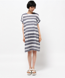LBC | コットン変形ボーダークルーワンピース(ワンピース)
