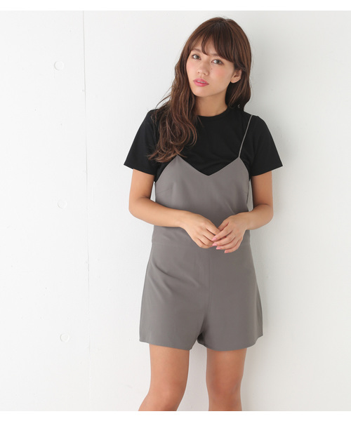 SLY（スライ）の「CAMI SHORT ALL IN ONE（ワンピース・レディース・ブラック/グレー/レッド・1/2）」の2枚目の写真