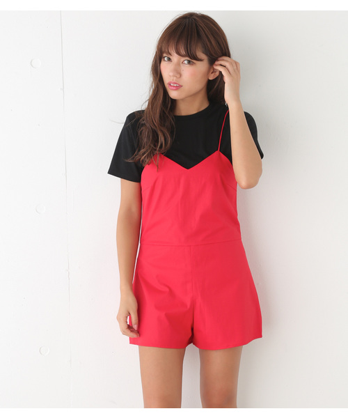 SLY（スライ）の「CAMI SHORT ALL IN ONE（ワンピース・レディース・ブラック/グレー/レッド・1/2）」の3枚目の写真