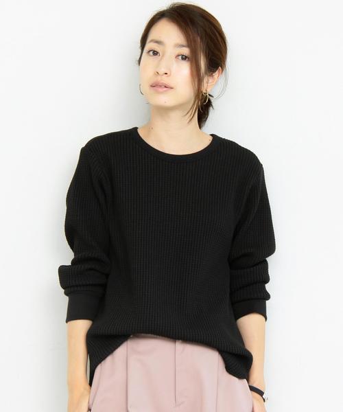 BEAUTY&YOUTH UNITED ARROWS（ビューティーアンドユースユナイテッドアローズ）の「BY∴ ビッグワッフル9分袖カットソー◆（Tシャツ/カットソー・レディース・ホワイト/ブラック/ナチュラル/オフホワイト/ワインレッド・FREE）」の4枚目の写真