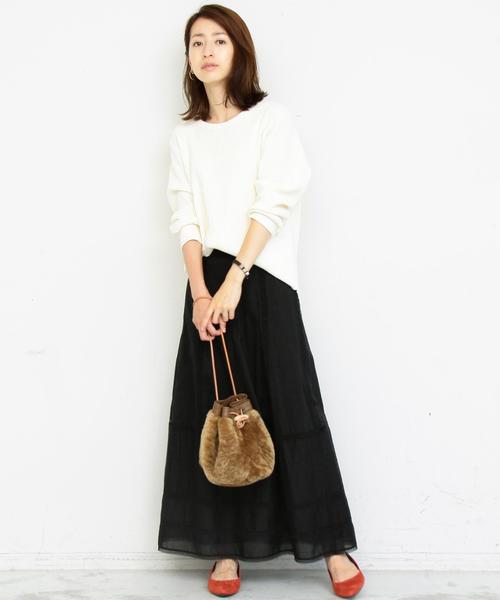 BEAUTY&YOUTH UNITED ARROWS（ビューティーアンドユースユナイテッドアローズ）の「BY∴ ビッグワッフル9分袖カットソー◆（Tシャツ/カットソー・レディース・ホワイト/ブラック/ナチュラル/オフホワイト/ワインレッド・FREE）」の6枚目の写真