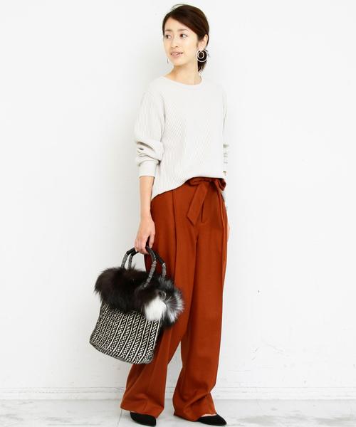 BEAUTY&YOUTH UNITED ARROWS（ビューティーアンドユースユナイテッドアローズ）の「BY∴ ビッグワッフル9分袖カットソー◆（Tシャツ/カットソー・レディース・ホワイト/ブラック/ナチュラル/オフホワイト/ワインレッド・FREE）」の8枚目の写真