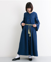 MERLOT | タッセルベルト付ダンガリーデニムワンピース4890(シャツワンピース)