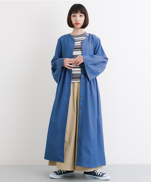 MERLOT（メルロー）の「タッセルベルト付ダンガリーデニムワンピース4890（シャツワンピース・レディース・ネイビー/ブルー・FREE）」の13枚目の写真