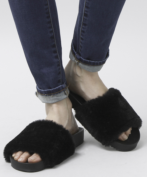 WEGO（ウィゴー）の「WEGO/ファーサンダル（サンダル・レディース・ブルー/その他1/ブラック/ピンク系その他/アニマル・MEDIUM/LARGE）」の14枚目の写真