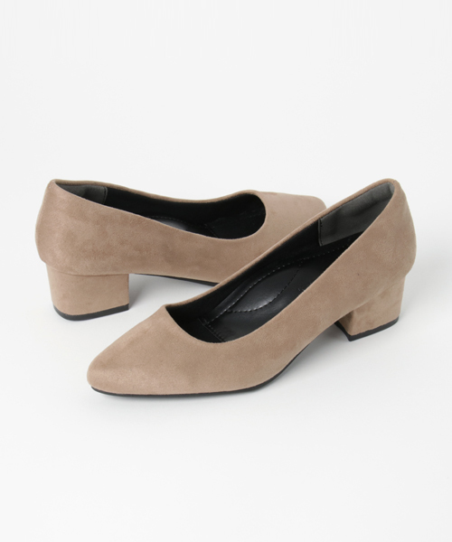 KOBE LETTUCE（コウベレタス）の「チャンキーヒールポインテッドパンプス（パンプス・レディース・ブラック/ピンク/チェック/シルバー/キャメル/レッド系その他/ベージュ・M/L/LL/S）」の3枚目の写真