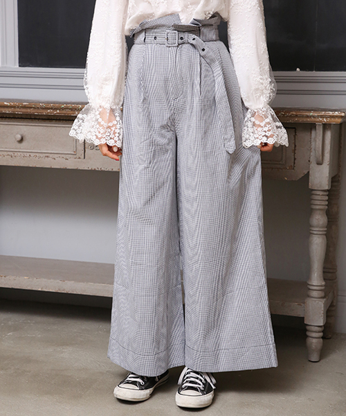 one after another NICE CLAUP(ワンアフターアナザーナイスクラップ)の「ベルト付きワイドパンツ(その他パンツ・レディース・ブラック系その他/ブラウン系その他/ブラック系その他2/ブラウン系その他2・FREE)」の2枚目の写真