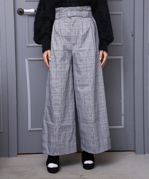 one after another NICE CLAUP(ワンアフターアナザーナイスクラップ)の「ベルト付きワイドパンツ(その他パンツ・レディース・ブラック系その他/ブラウン系その他/ブラック系その他2/ブラウン系その他2・FREE)」の3枚目の写真