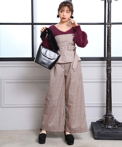 one after another NICE CLAUP(ワンアフターアナザーナイスクラップ)の「ベルト付きワイドパンツ(その他パンツ・レディース・ブラック系その他/ブラウン系その他/ブラック系その他2/ブラウン系その他2・FREE)」の13枚目の写真