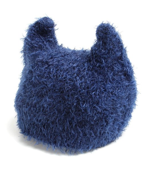 BREEZE（ブリーズ）の「もこもこベビーニット帽（ニットキャップ/ビーニー・キッズ・グレー/ネイビー・44/46）」の2枚目の写真