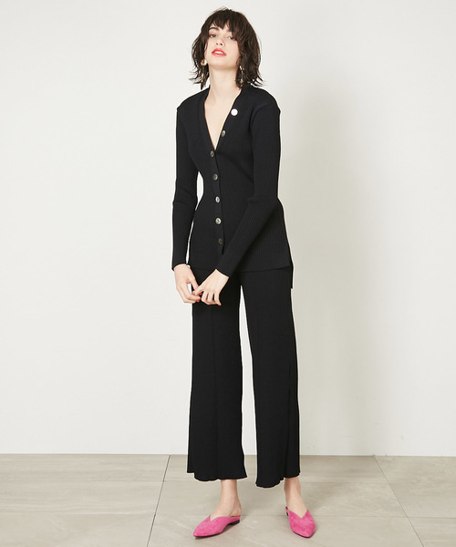 UNITED TOKYO（ユナイテッドトウキョウ）の「Vネックリブカーデ（カーディガン/ボレロ・レディース・ブラック/キャメル/オフホワイト・1）」の11枚目の写真