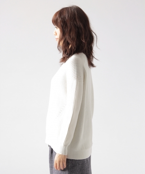 BAYFLOW（ベイフロー）の「BAYFLOW／コットンコードニットプルオーバー　18SS（ニット/セーター・レディース・ホワイト/ピンク・MEDIUM/SMALL）」の8枚目の写真
