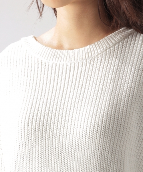 BAYFLOW（ベイフロー）の「BAYFLOW／コットンコードニットプルオーバー　18SS（ニット/セーター・レディース・ホワイト/ピンク・MEDIUM/SMALL）」の4枚目の写真